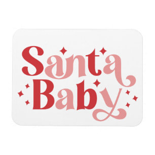 Magnet Flexible Père Noël Baby - Typographie de Noël rétro