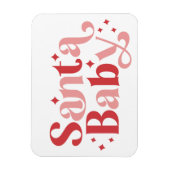 Magnet Flexible Père Noël Baby - Typographie de Noël rétro (Vertical)