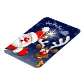 Magnet Flexible Père Noël et Reindeer Joyeux Noël Joyeux dessin an (Côté Gauche)