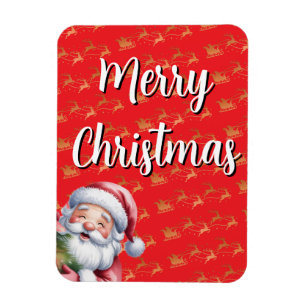 Magnet Flexible Père Noël mignon drôle & typographie