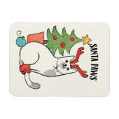 Magnet Flexible Père Noël Paws | Chat de rennes (Horizontal)