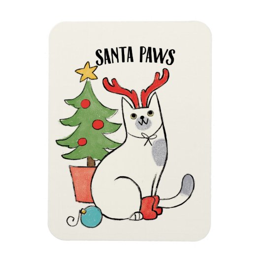 Magnet Flexible Père Noël Paws | Chat de rennes (Vertical)