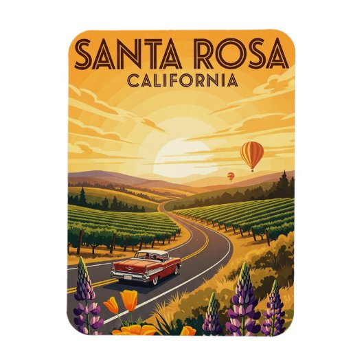 Magnet Flexible Père Noël Rosa California Travel (Vertical)