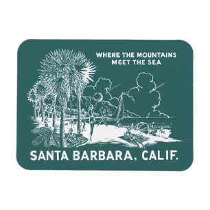 Magnet Flexible Père Noël vintage Barabara la Californie