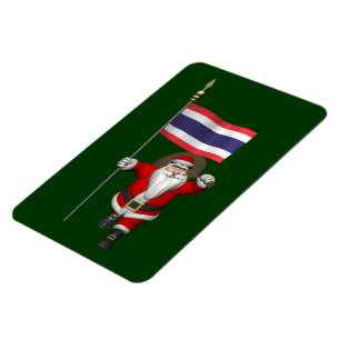 Magnet Flexible Père Noël visitant la Thaïlande