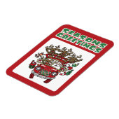 Magnet Flexible Père Noël Woody et son dessin de Noël Reindeer (Côté Gauche)