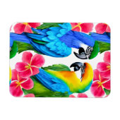 Magnet Flexible Perroquets colorés aux fleurs tropicales (Horizontal)