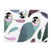 Magnet Flexible Perroquets modernes motif tropical  (Horizontal)