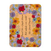 Magnet Flexible Persister comme une fleur fragile Citation motivat (Vertical)