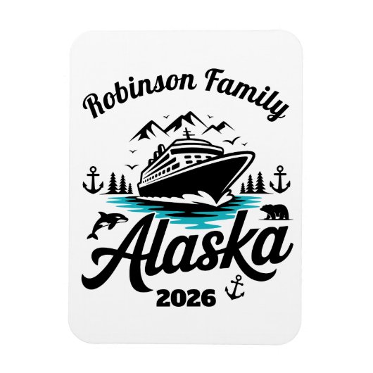 Magnet Flexible Personalized Alaska Cruise Door Marker (Vertical)