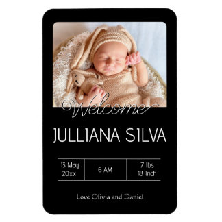 Magnet Flexible personalized baby Birth announcements 
