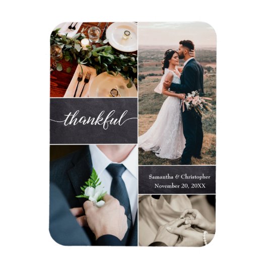 Magnet Flexible Personnalisable Collage photo mariage de automne (Vertical)