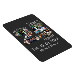Magnet Flexible Personnalisé 25e anniversaire mariage photo collag