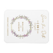 Magnet Flexible Personnalisé Lilac Elegant Mariage de couronne de (Horizontal)
