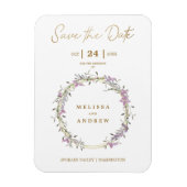 Magnet Flexible Personnalisé Lilac Elegant Mariage de couronne de (Vertical)
