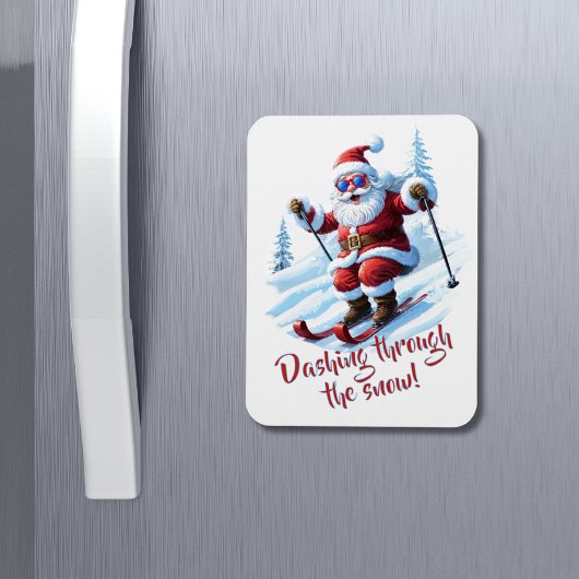 Magnet Flexible Personnalisé Rouge Et Blanc Drôle Père Noël Mignon