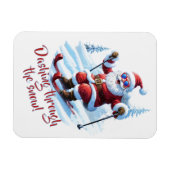 Magnet Flexible Personnalisé Rouge Et Blanc Drôle Père Noël Mignon (Horizontal)