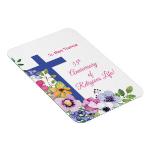Magnet Flexible Personnaliser, 55e anniversaire Nun vie religieuse