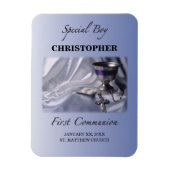 Magnet Flexible Personnaliser, Garçon, bleu première communion (Vertical)