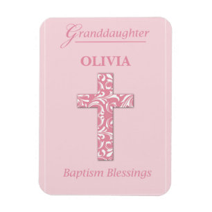 Magnet Flexible Personnaliser le nom Grand-fille Baptême Rose fill
