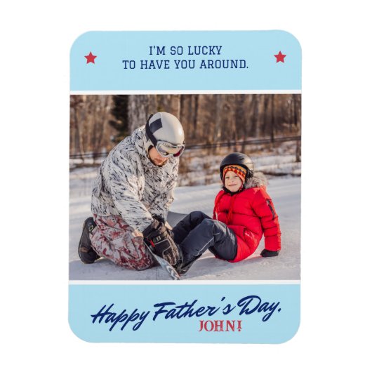 Magnet Flexible Personnaliser le script de Fête des pères de nom (Vertical)