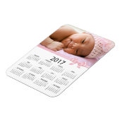 Magnet Flexible Personnalisez ce Mini Calendrier Photo Rose 2017 (Côté Gauche)