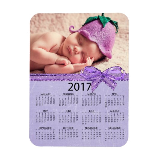 Magnet Flexible Personnalisez ce mini calendrier Purple 2017 (Vertical)