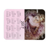 Magnet Flexible Personnalisez ce mini calendrier rose 2017 (Horizontal)