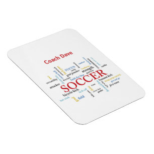 Magnet Flexible Personnalisez, Merci d'entraîneur de football en m