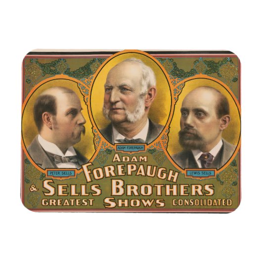 Magnet Flexible Peter Sells, Adam Forepaugh Et Lewis Sells (Horizontal)