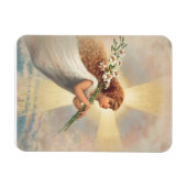 Magnet Flexible Petit ange bébé tenant des lys (Horizontal)