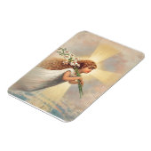 Magnet Flexible Petit ange bébé tenant des lys (Côté Gauche)