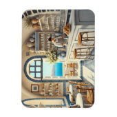 Magnet Flexible Petit café à Santorin (Vertical)