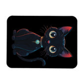 Magnet Flexible Petit Chat Noir Effrayant (Horizontal)