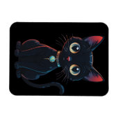 Magnet Flexible Petit Chat Noir Effrayant (Horizontal)