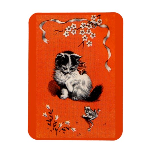 Magnet Flexible petit chaton et grenouille (Vertical)