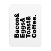 Magnet Flexible Petit-déjeuner (Bacon & oeufs & Toast & Coffee.) (Vertical)