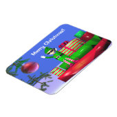 Magnet Flexible Petit Elfe de Noël debout sur les cadeaux (Côté Gauche)