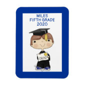 Magnet Flexible Petit garçon diplômé Cheveux Brown (Vertical)