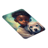 Magnet Flexible Petit garçon et chiot (Côté Droit)