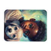 Magnet Flexible Petit garçon et chiot (Horizontal)
