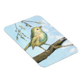 Magnet Flexible Petit oiseau jaune perché sur une branche Recherch (Côté Droit)