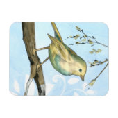 Magnet Flexible Petit oiseau jaune perché sur une branche Recherch (Horizontal)