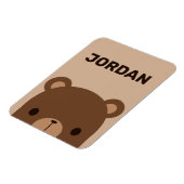 Magnet Flexible Petit ours Brown mignon avec nom personnalisé (Côté Gauche)