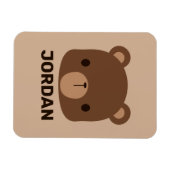 Magnet Flexible Petit ours Brown mignon avec nom personnalisé (Horizontal)