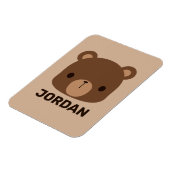 Magnet Flexible Petit ours Brown mignon avec nom personnalisé (Côté Gauche)
