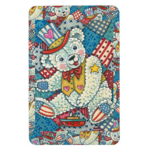 MAGNET FLEXIBLE PETITE BAIE TEDY PATRIOTIQUE, BATEAU ET PATCHWORD