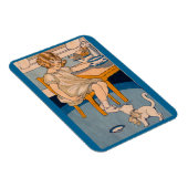 Magnet Flexible Petite fille des années 1920 et son petit chat bla (Côté Droit)