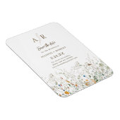 Magnet Flexible Petite Fleur sauvage Monogramme Enregistrer la dat (Côté Droit)