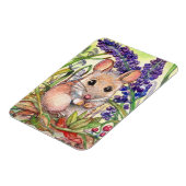 Magnet Flexible Petite souris et fleurs violettes (Côté Gauche)